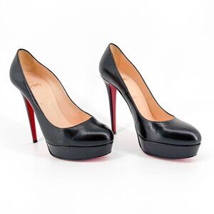 Christian Louboutin Bianca Platform Pumps Size 40.5 US 10.5 Black Leather Heels